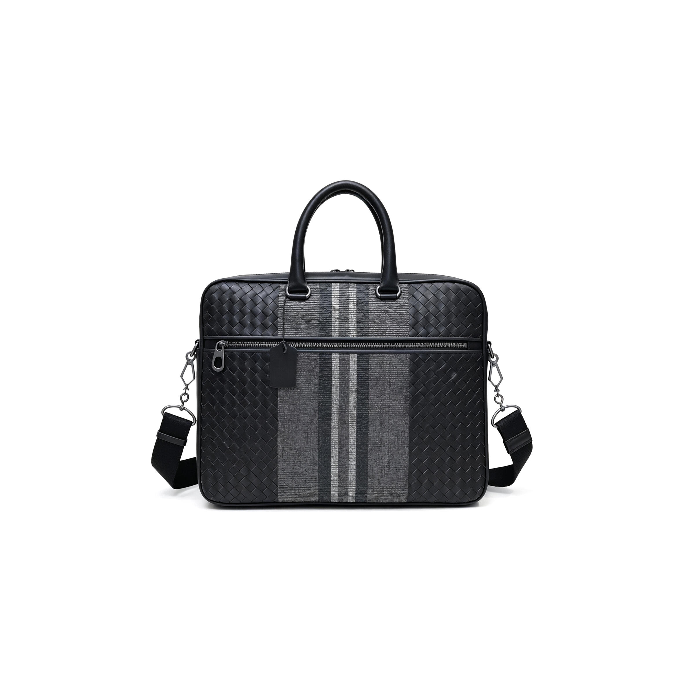 BOTTEA VENETA INTRECCIATO STRIPED BRIEFCASE (38*30*7cm)